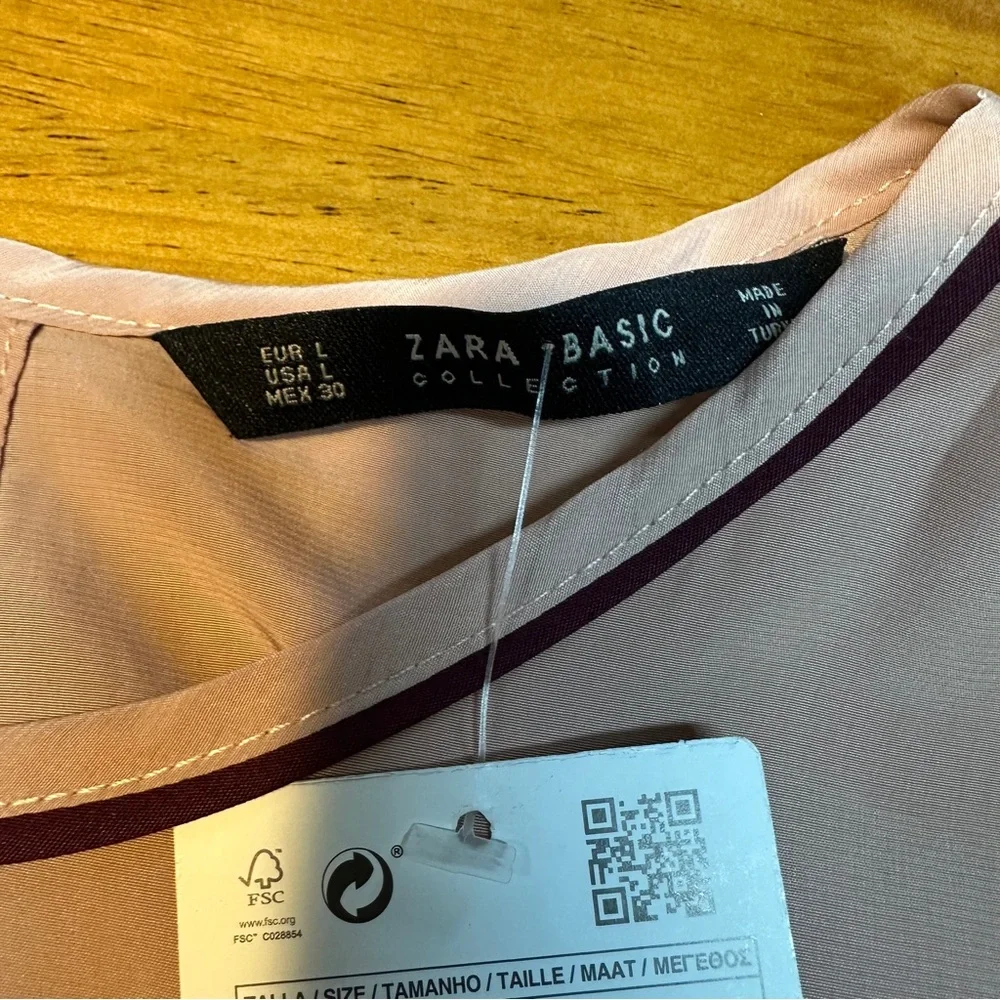 Zara Blush Top with Burgundy Accents - Picture 4 of 7